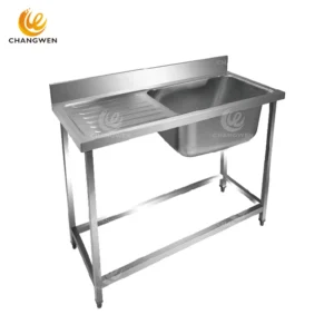 Stainless Steel Single-Bowl Sink with Left Drainer – Right-Hand Basin Design