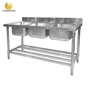 Heavy-Duty 3-Compartment Stainless Steel Sink – Food Service & Washing