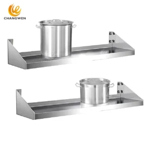 Stainless Steel Wall-Mounted Shelf – Heavy-Duty Kitchen Storage Rack