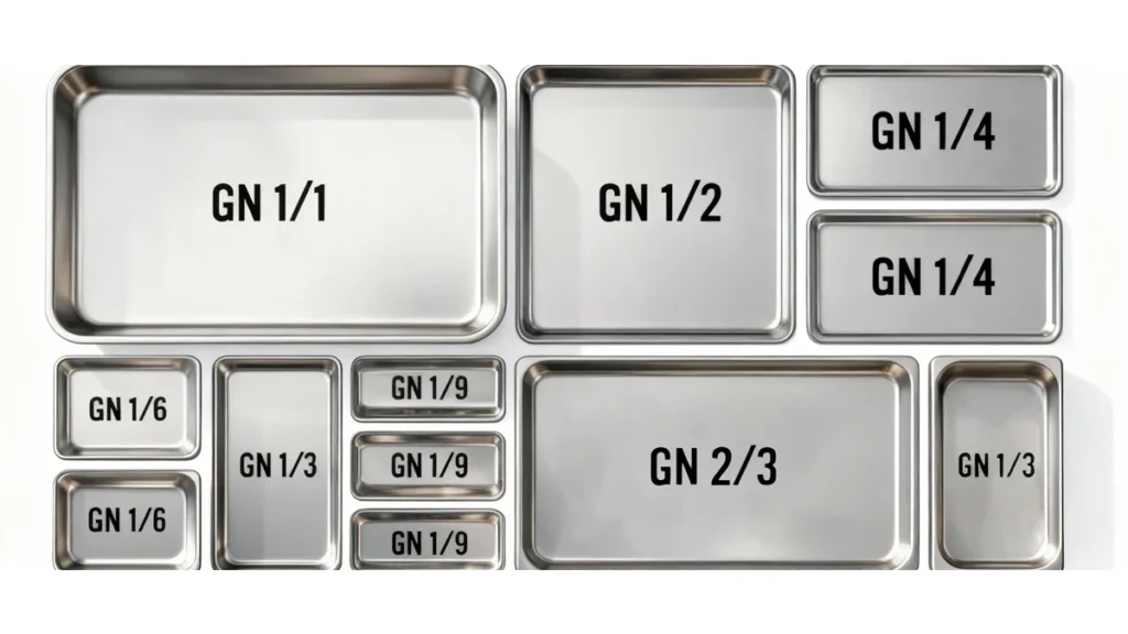 Stainless steel Gastronorm Tray Dimensions