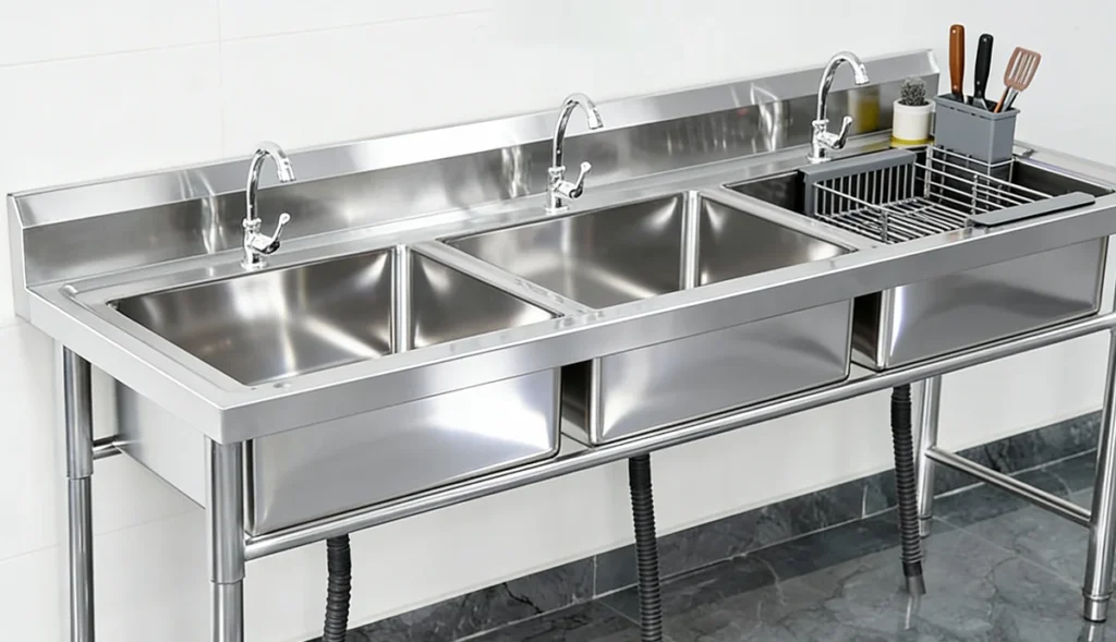 Commercial stainless steel sink
