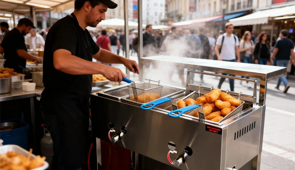 Food cart propane deep fryer