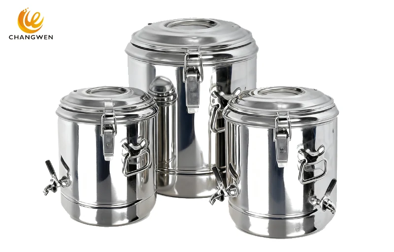 commercial stock pot with tap