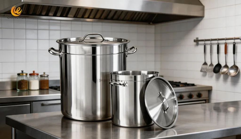 Chinese restaurant large stock pot