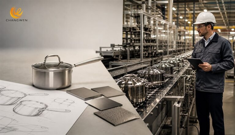 OEM cookware manufacturing process from product design to mass production