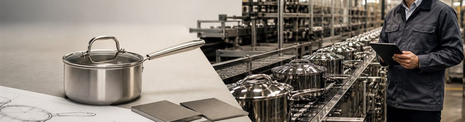 OEM cookware manufacturing process from product design to mass production