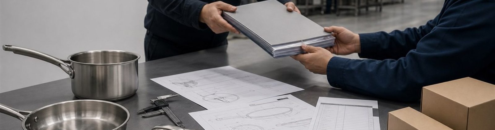 Complete OEM cookware RFQ package with product specifications drawings components and packaging